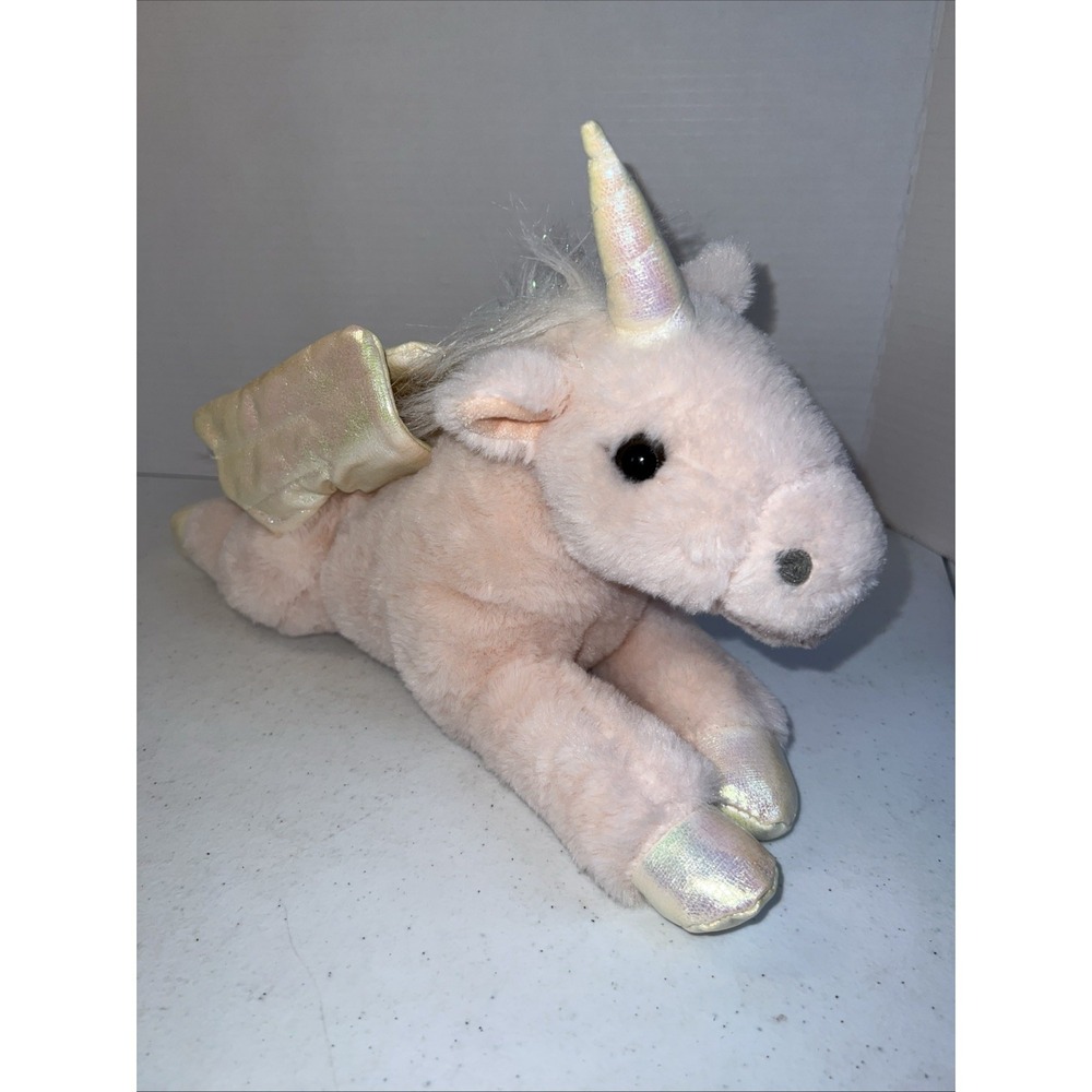 Pink Plush Unicorn Pegasus Enchanted Adopt a Pet Shiny Wings 14" FAO Schwarz